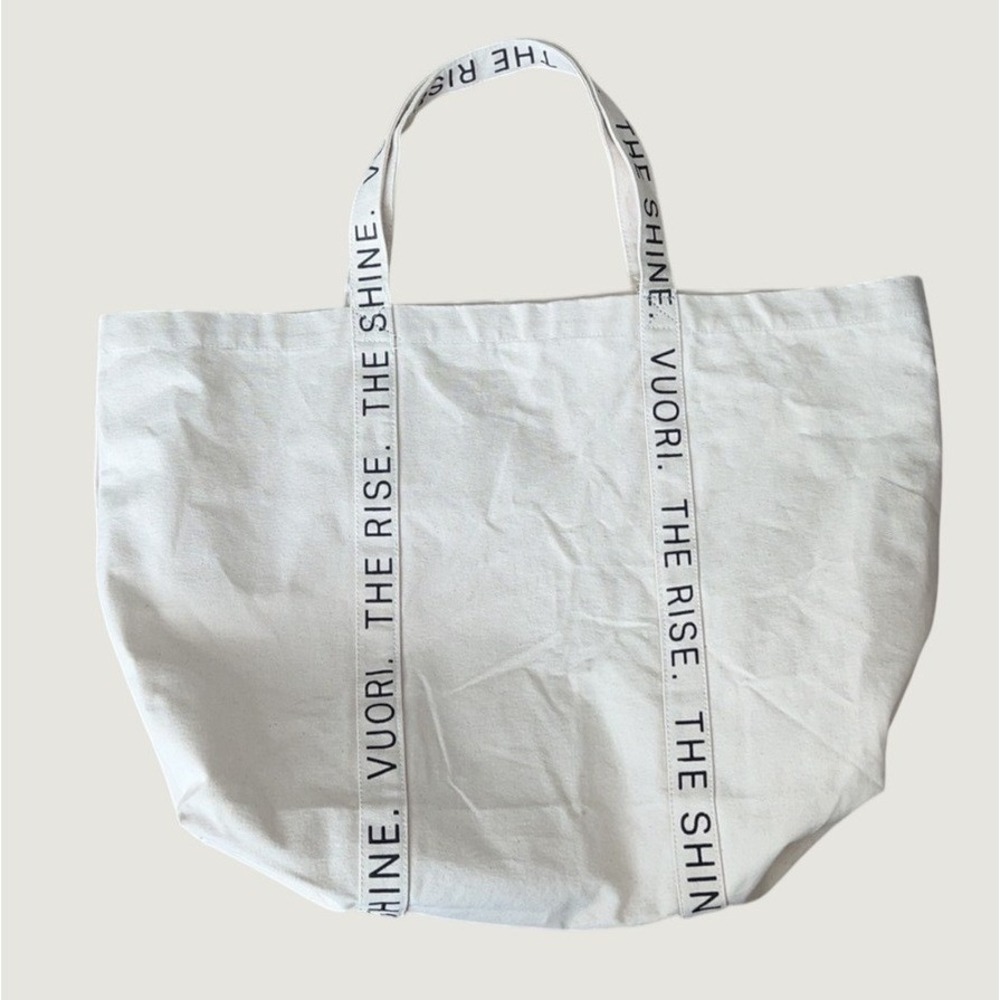VUORI The Rise The Shine Natural/Cream Canvas Oversize Tote Bag‎ - Picture 2 of 6